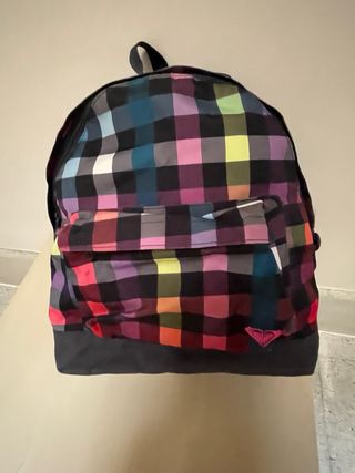 Mochila Roxy cuadros multicolor