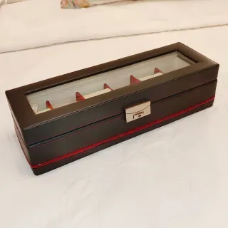 Joyero para Relojes Negro y Rojo