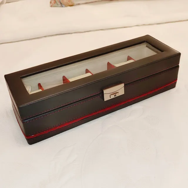 Joyero para Relojes Negro y Rojo