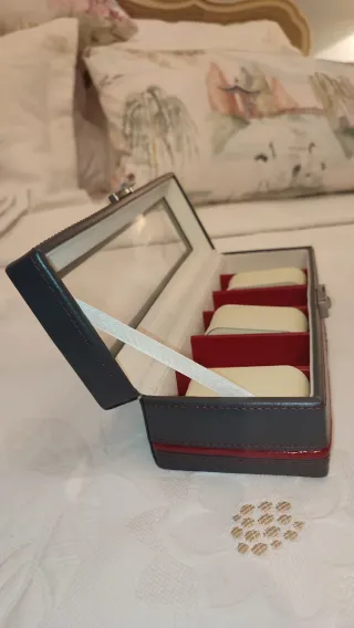 Joyero para Relojes Negro y Rojo