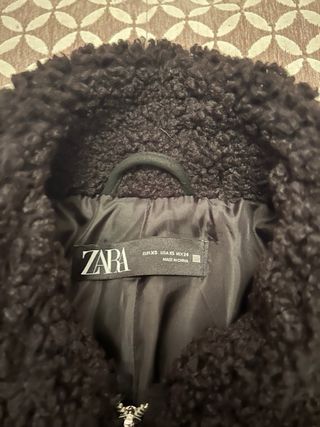 Chaquetón borreguito Zara negro