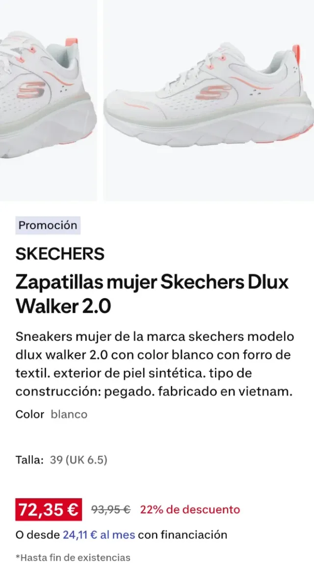 Zapatillas Skechers Mujer Blancas Naranja