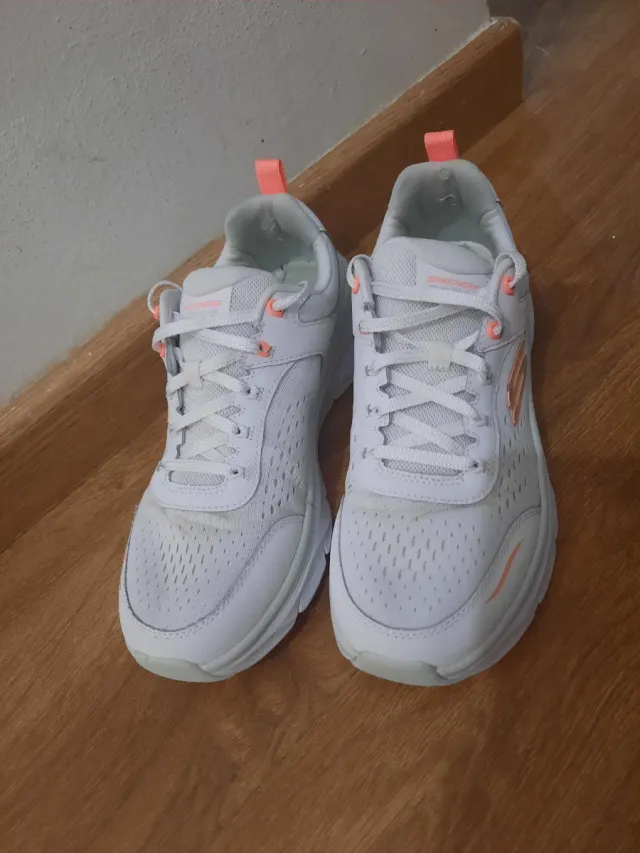 Zapatillas Skechers Mujer Blancas Naranja
