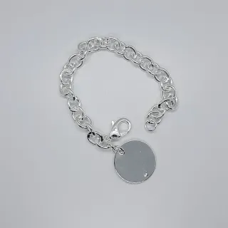Bracciale donna argento a catena ciondolo medaglia