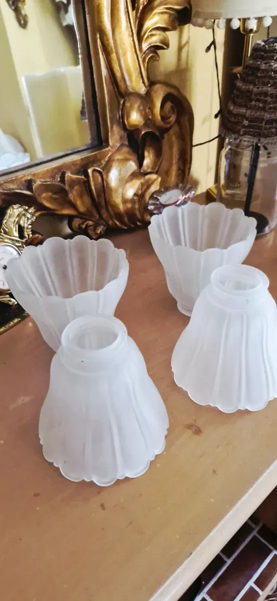 Lote 4 Tulipas Cristal Translúcido Vintage