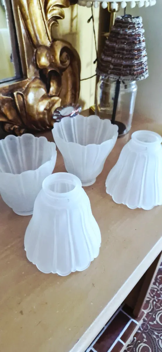 Lote 4 Tulipas Cristal Translúcido Vintage