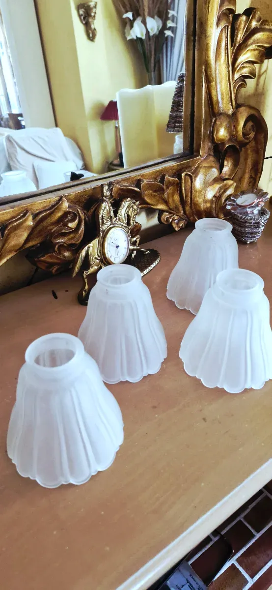 Lote 4 Tulipas Cristal Translúcido Vintage