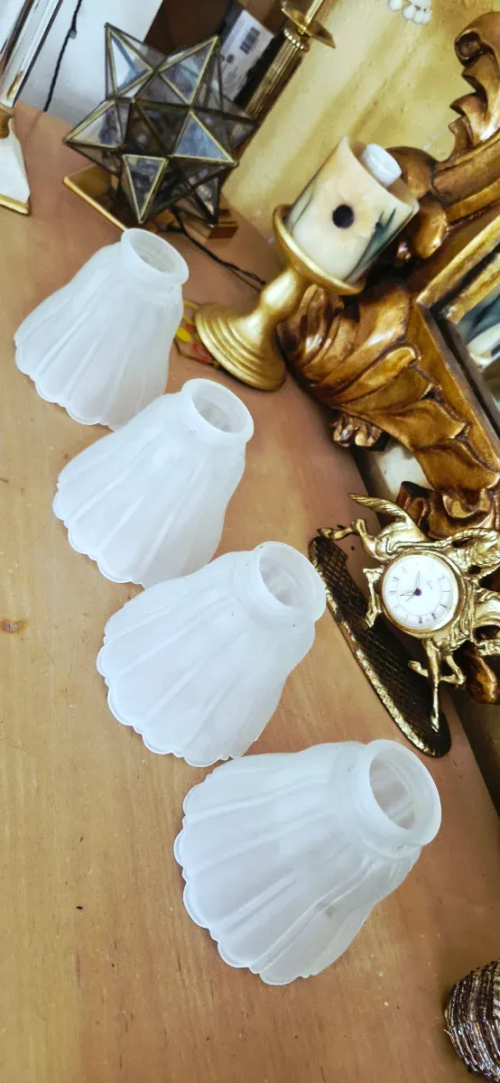 Lote 4 Tulipas Cristal Translúcido Vintage