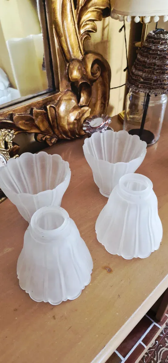 Lote 4 Tulipas Cristal Translúcido Vintage