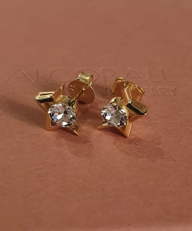 Pendientes ORO Y SWAROVSKIS. REGALO NAVIDAD