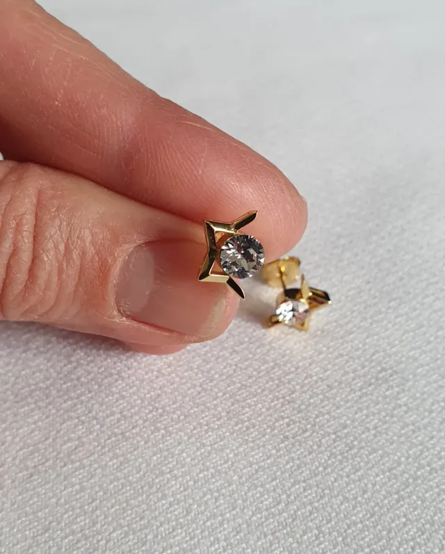 Pendientes ORO Y SWAROVSKIS. REGALO NAVIDAD