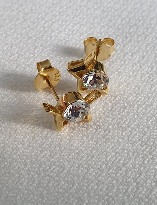 Pendientes ORO Y SWAROVSKIS. REGALO NAVIDAD