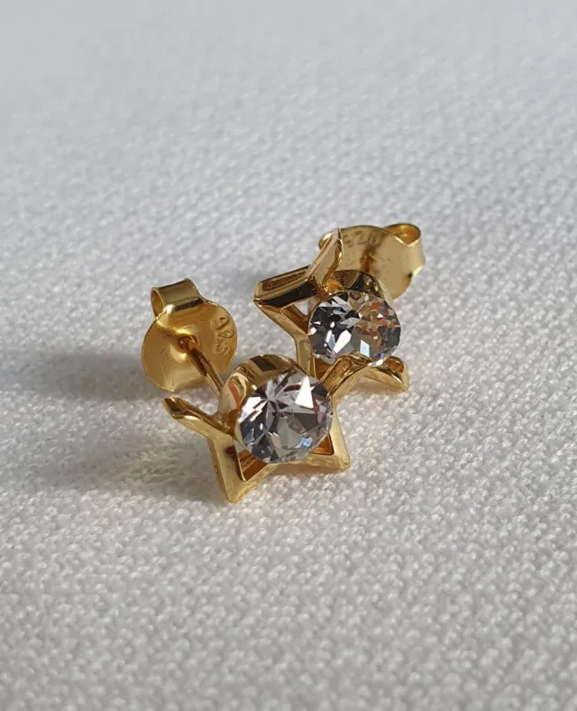 Pendientes ORO Y SWAROVSKIS. REGALO NAVIDAD
