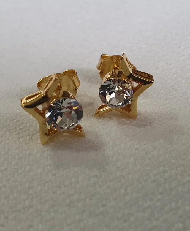Pendientes ORO Y SWAROVSKIS. REGALO NAVIDAD