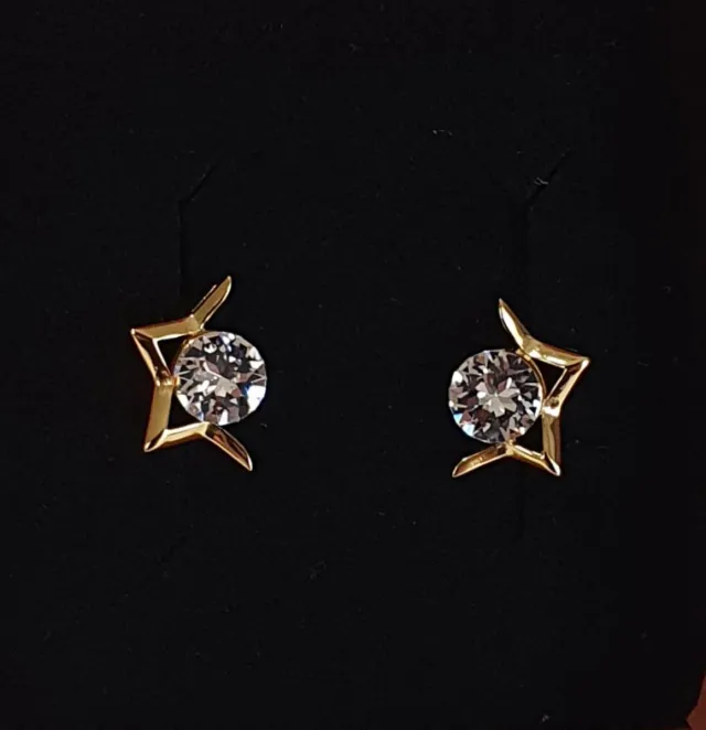 Pendientes ORO Y SWAROVSKIS. REGALO NAVIDAD