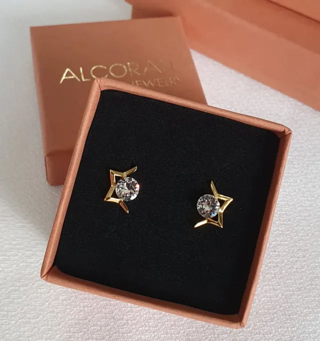 Pendientes ORO Y SWAROVSKIS. REGALO NAVIDAD