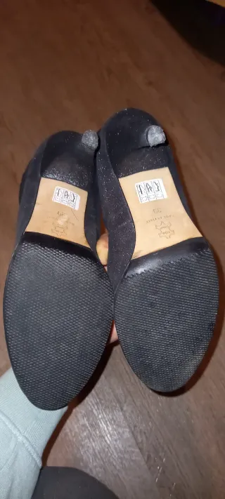 Stivaletti neri vera pelle scintillanti