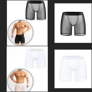 Bóxer ADANNU compresión transparentes negro/blanco