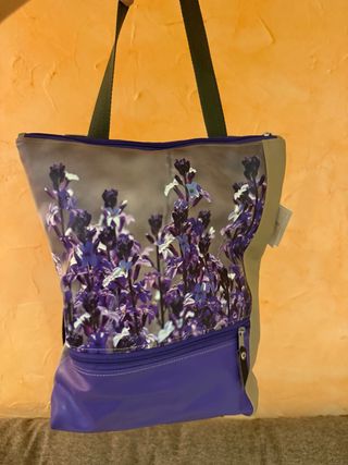 Bolso/Mochila Artesanal Nuevo Flores Moradas