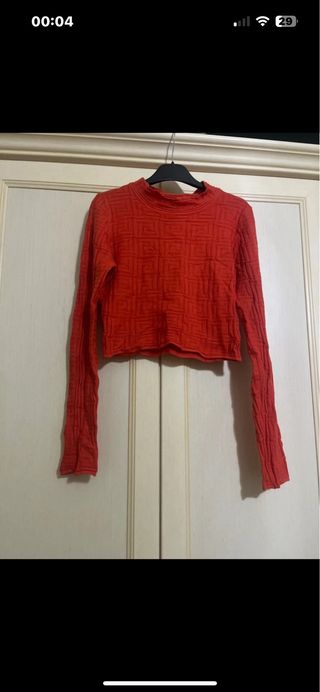 Top corallo manica lunga