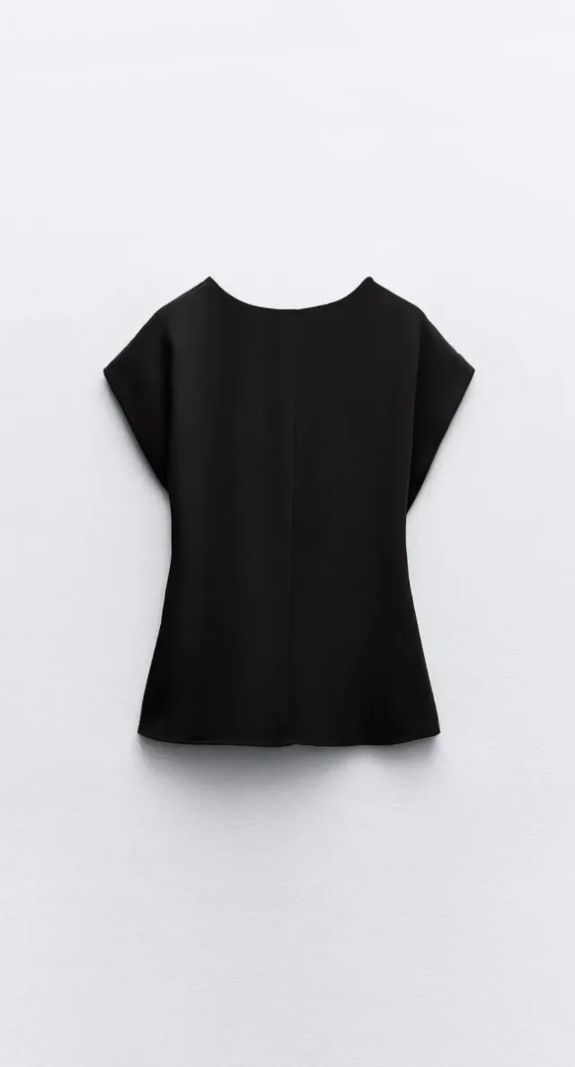 Top Zara crepé nudo talla xl