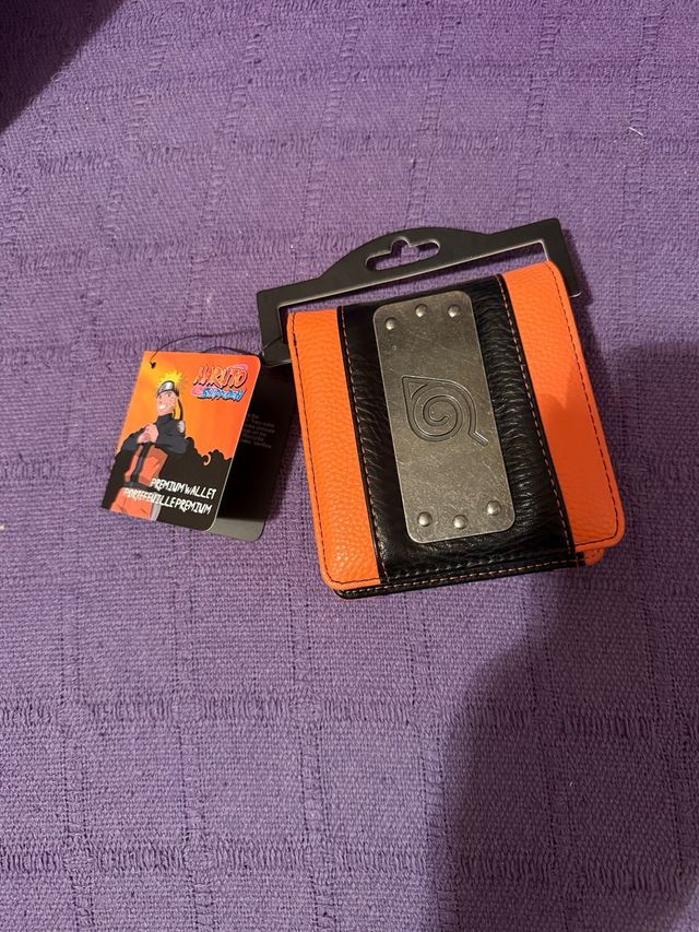 Cartera Naruto Konoha Negra y Naranja
