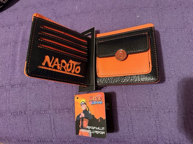 Cartera Naruto Konoha Negra y Naranja