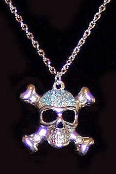 Colgante Calavera Huesos Cruzados oro blanco 24 kl