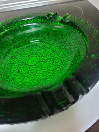 Cenicero Vintage Verde Cristal mazizo