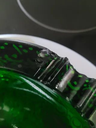 Cenicero Vintage Verde Cristal mazizo