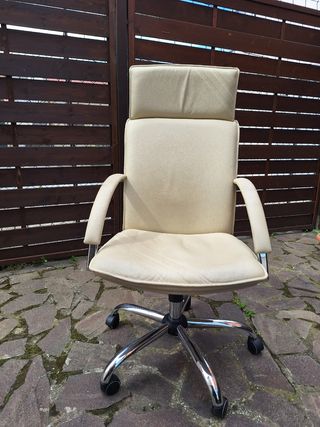 Sedia ufficio ecopelle beige
