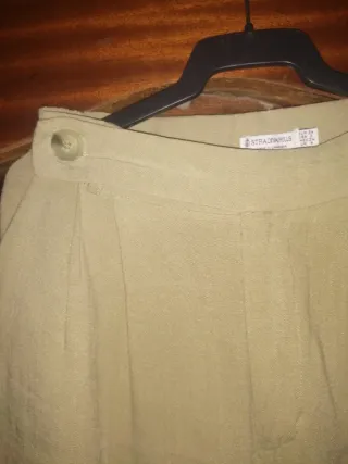 Blazer y pantalon Stradivarius oliva crop