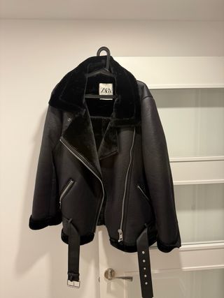 Chaqueta Zara Aviador Negra Talla L