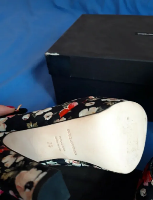 Décolleté Mary Jane floreali tacco alto