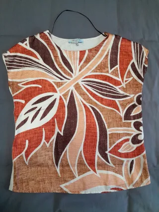 Blusa TRUCCO Estampada Marrón y Naranja