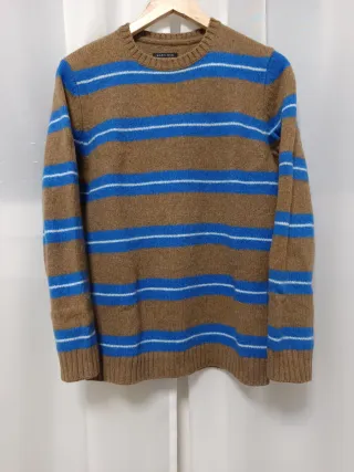 Jersey Zara Man Rayas Azul Marrón Talla M