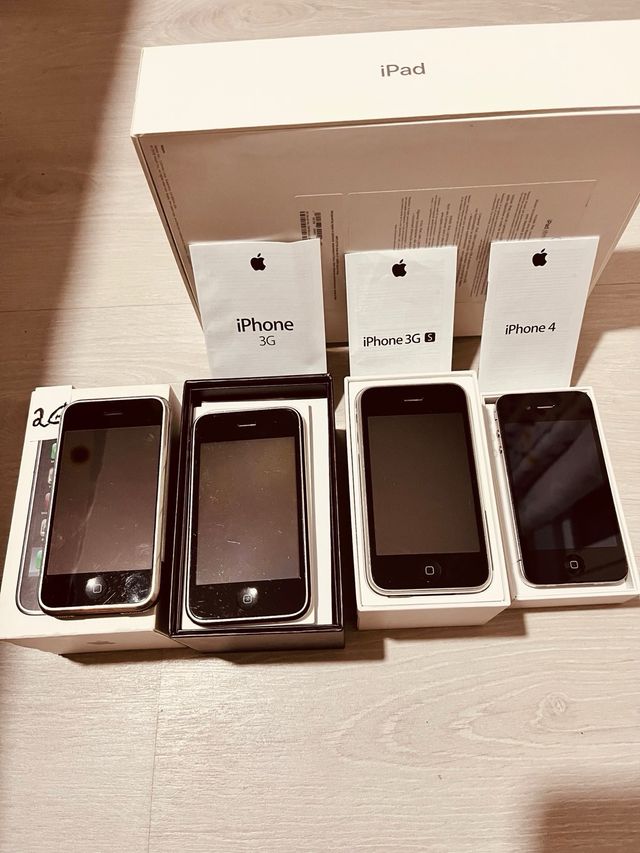Colección de iPhones (2G, 3G, 3GS, 4, 5, SE, 6, 7,