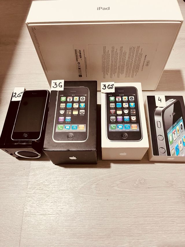 Colección de iPhones (2G, 3G, 3GS, 4, 5, SE, 6, 7,