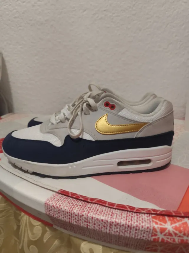 Nike Air Max Azul Blanco Dorado