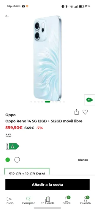 Oppo Reno 14 5G Bianco con 1 settimana di utilizzo