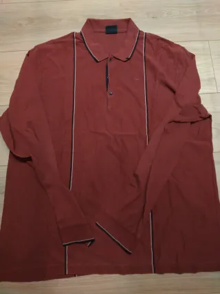 Polo Lacoste Manga Larga Rojo