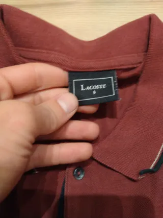 Polo Lacoste Manga Larga Rojo