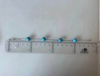 Pulsera plata bolitas turquesa