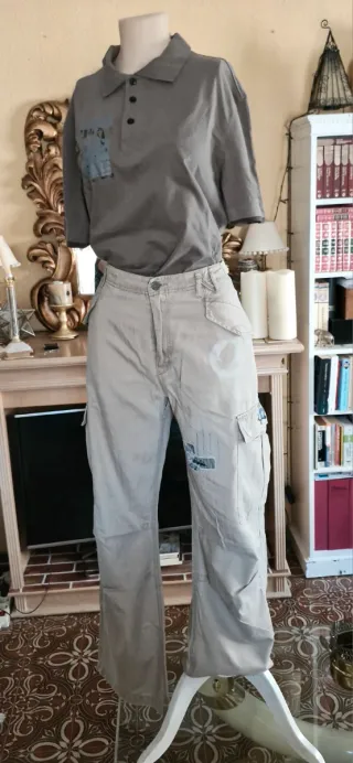 Pantalón Cargo Firetrap Beige Talla /L