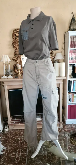 Pantalón Cargo Firetrap Beige Talla /L