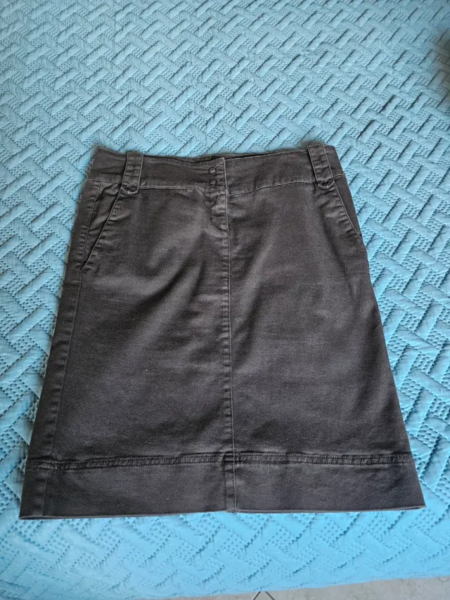 Gonna tubino denim marrone