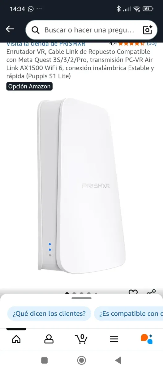 Enrutador VR PRISMXR AX1500 WiFi 6