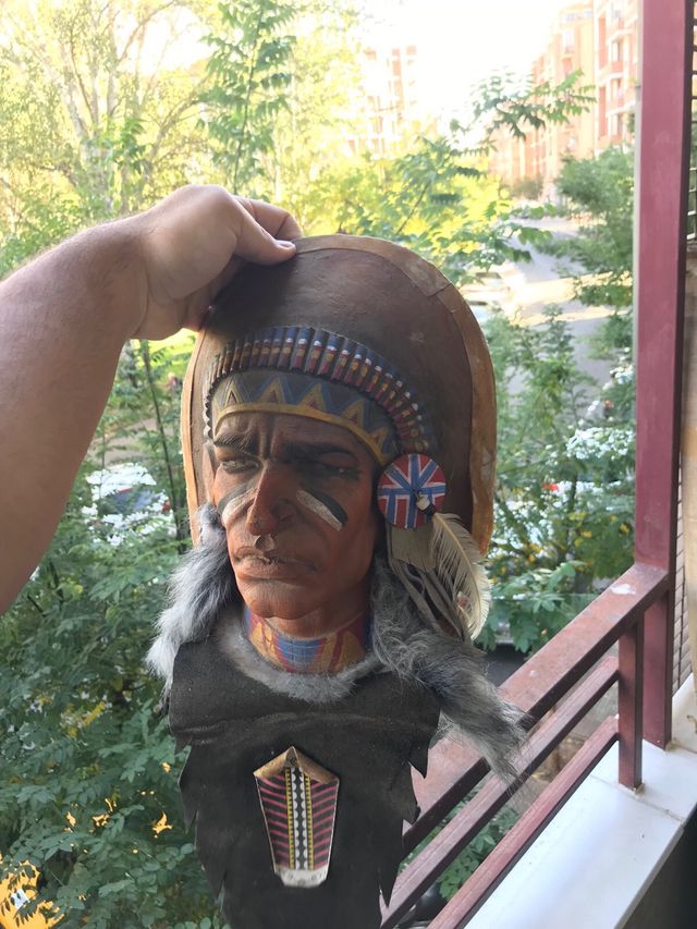 Cabeza de indio decorativa vintage