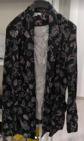 Giacca donna fantasia floreale nera L