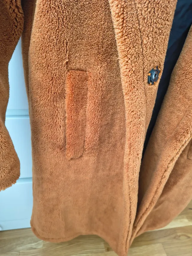 Abrigo de pelo naranja